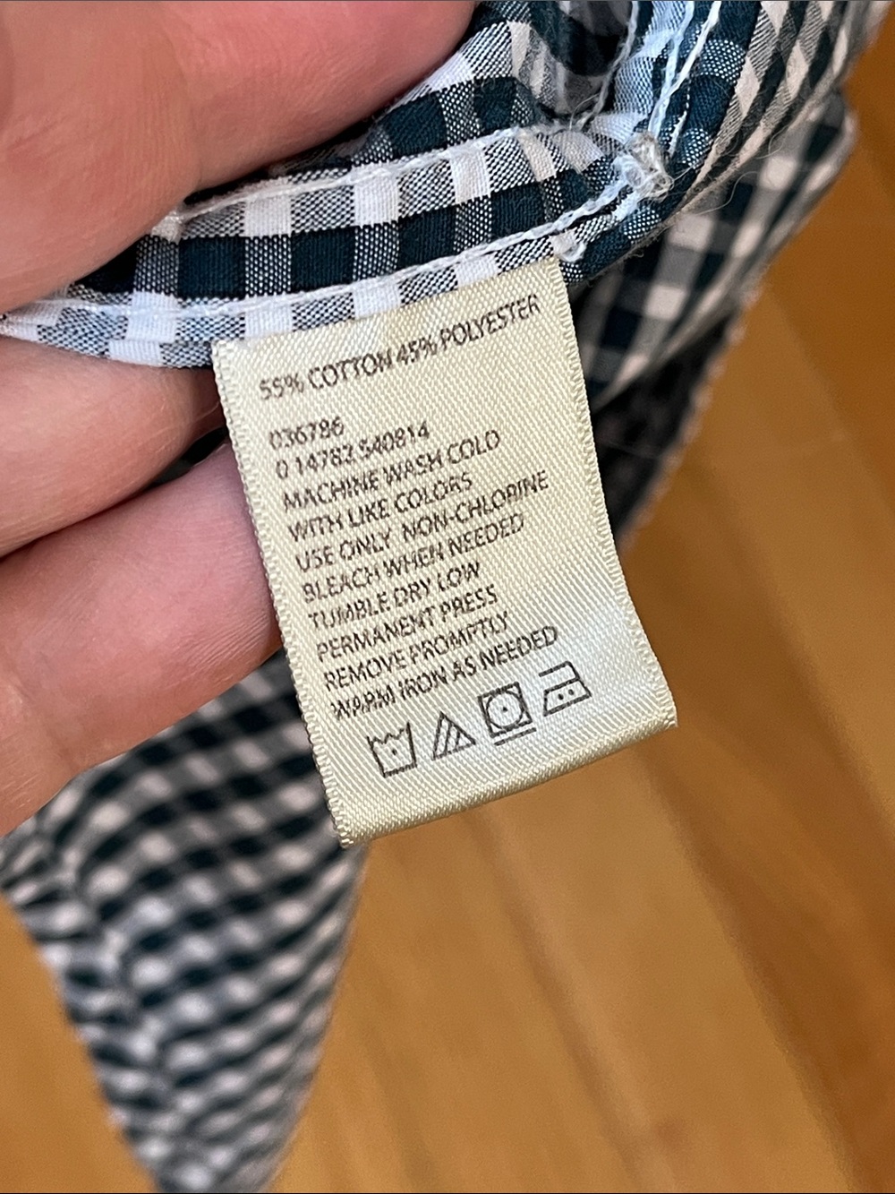 Haggar Green & White Gingham Button-Down Shirt - Picture 5 of 6